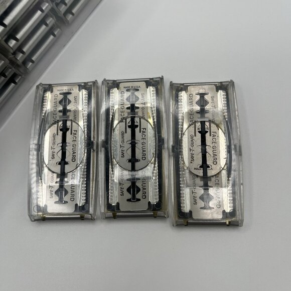 Vintage Safe-T-Guard Razor Blades American Safety Teflon USA Made Lot 22 Sets - Picture 3 of 4